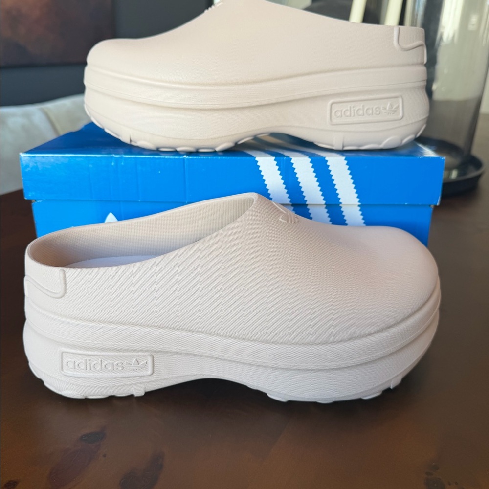 Adidas Adifom Stan Mule Light Beige Slip-On platforms NIB